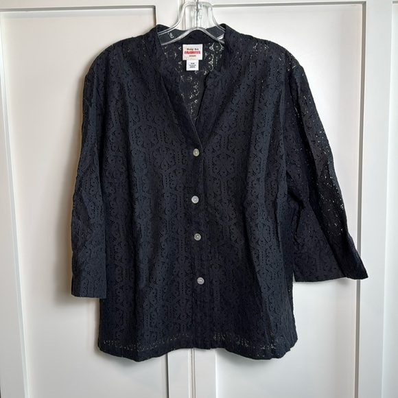 Ruby Rd lace button down top - Picture 1 of 10